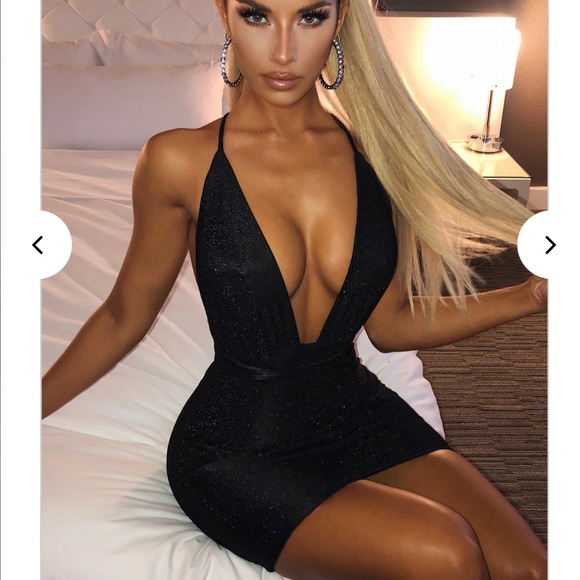 Babyboo Capri Mini Dress - Black Sparkle Size S - Picture 1 of 3